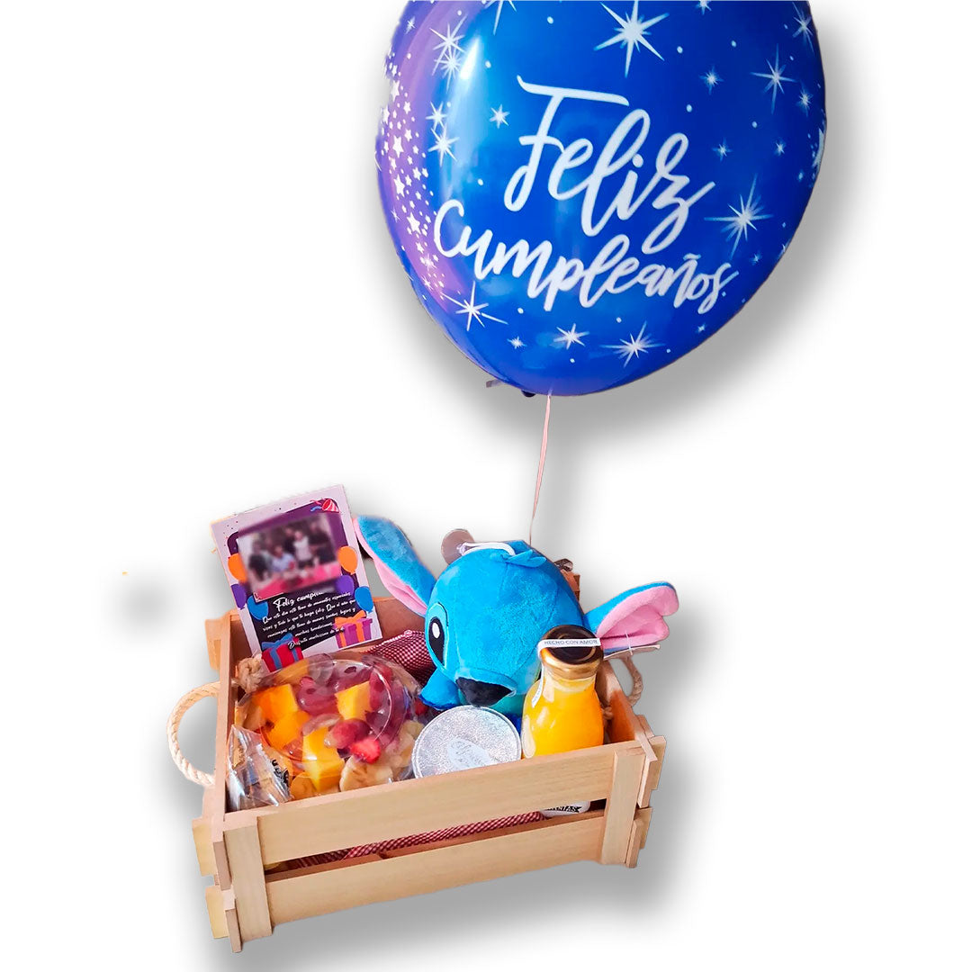 Desayuno Canasta Country 1 Stitch Azul