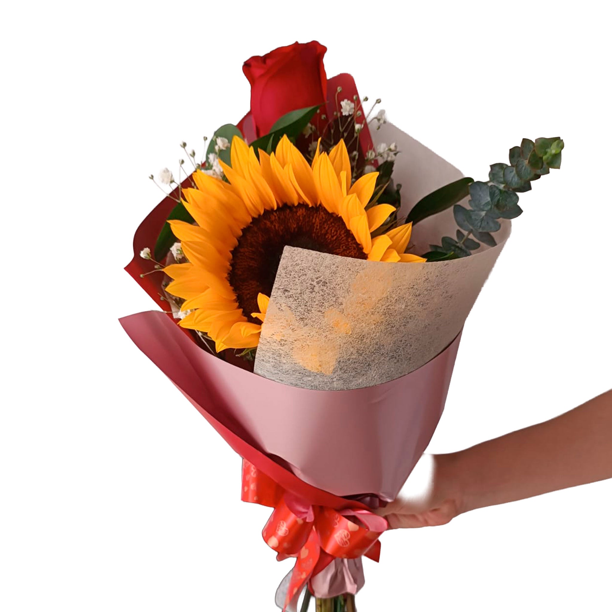 Arreglo de Girasol más Rosa