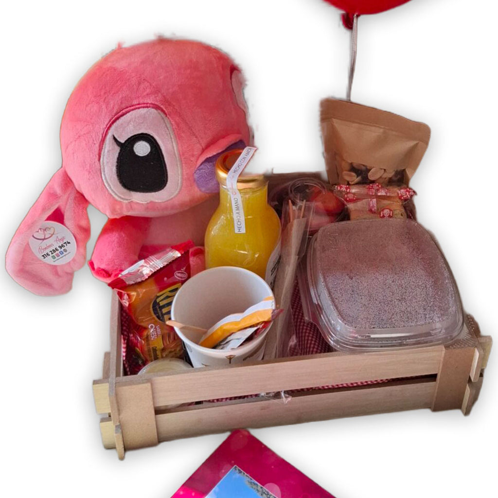 Desayuno Stitch Rosa Premium