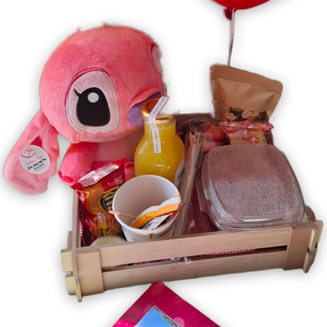 Desayuno Stitch Rosa Premium
