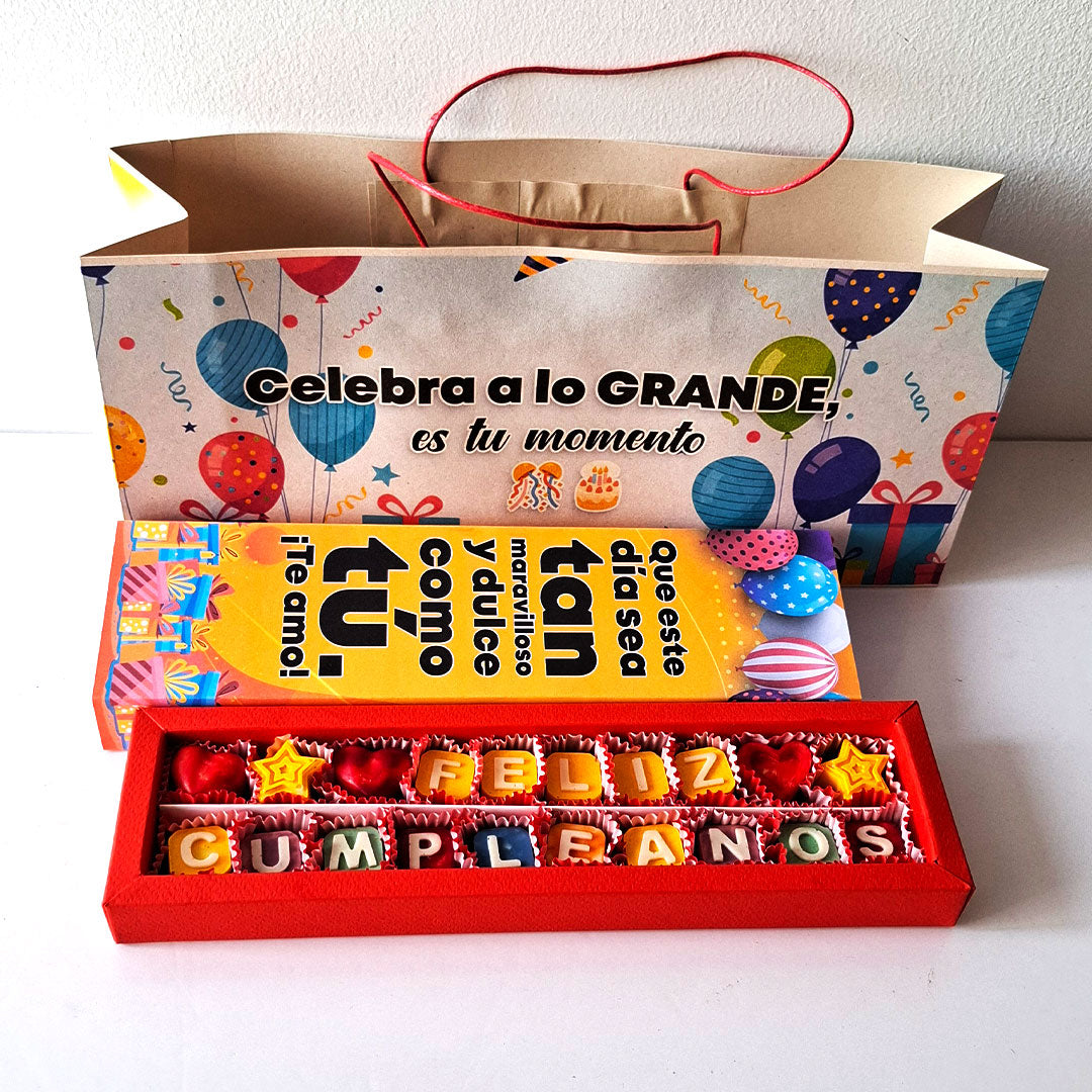 Frase en Chocolate Feliz Cumpleaños
