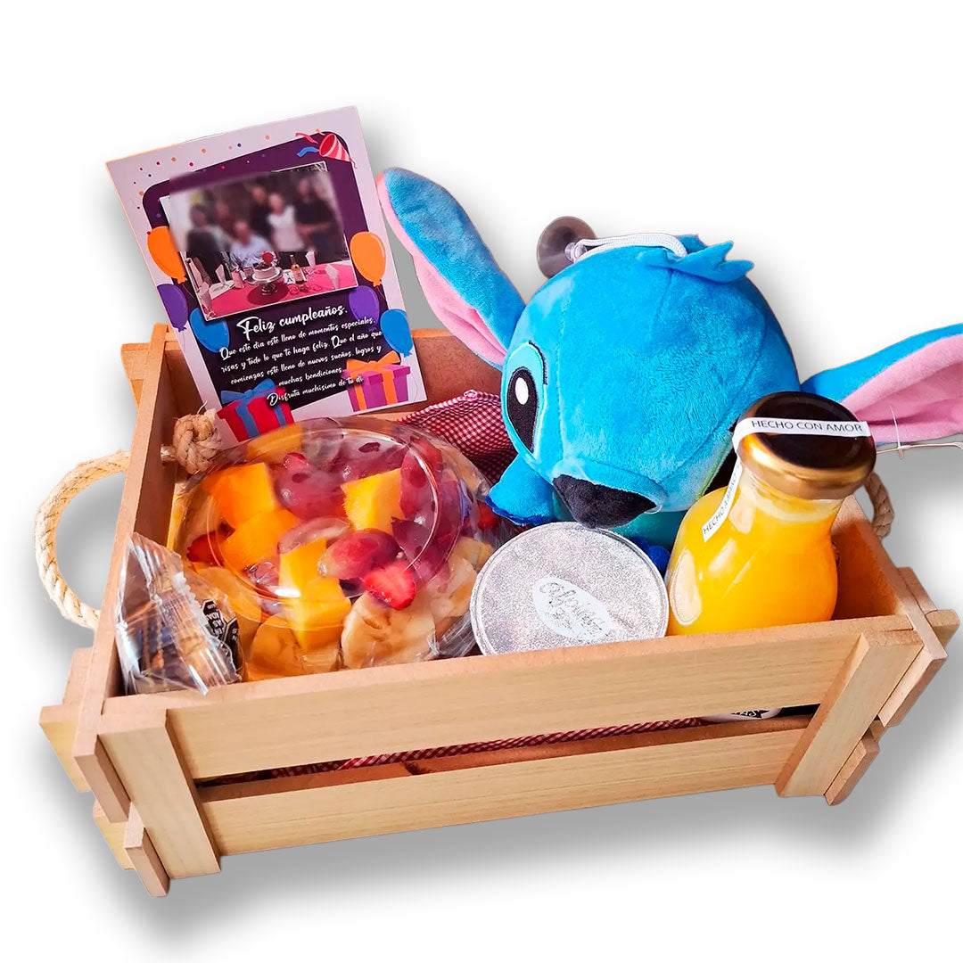 Desayuno Canasta Country 1 Stitch Azul